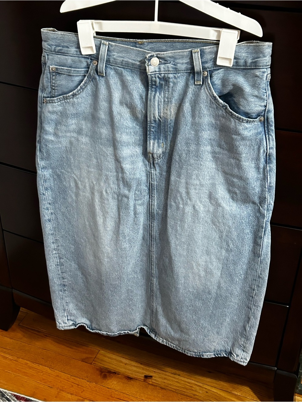 Levi's Light Blue Straight Denim Skirt